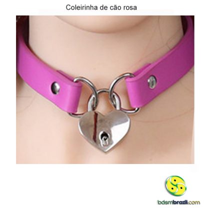 Coleirinha de cão rosa