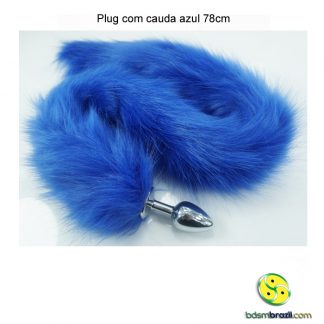 Plug com cauda azul 78cm