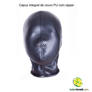 Capuz integral de couro PU com zipper