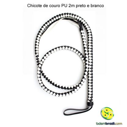 Chicote de couro PU 2m preto