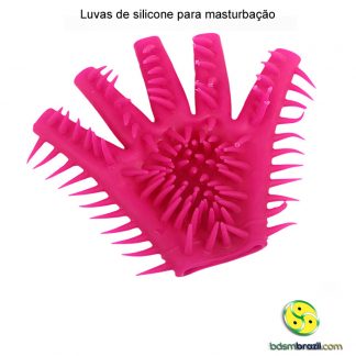 Luvas de silicone para masturbação rosa