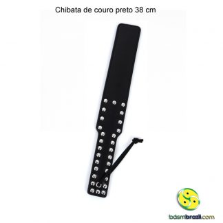 Chibata de couro preto 38 cm