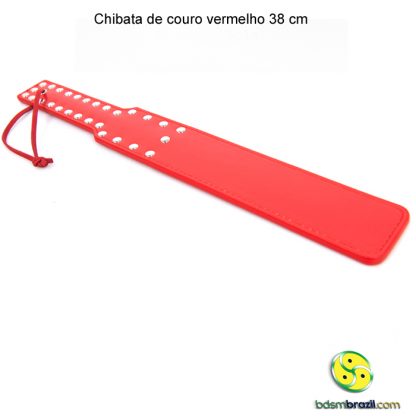 Chibata de couro vermelho 38 cm