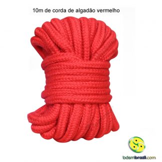 10m de corda de algadão vermelho