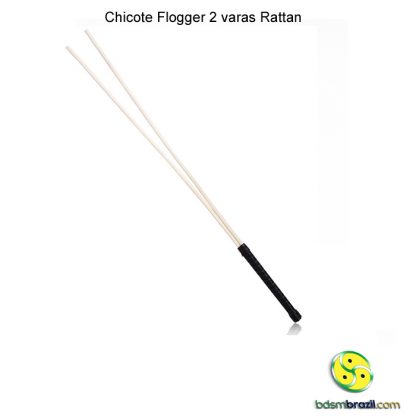 Chicote Flogger 2 varas Rattan