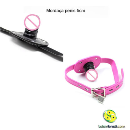 Mordaça penis de silicone 5cm * 3,5cm com cadeado