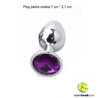Plug pedra violeta 7 cm * 2,7 cm