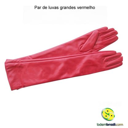 Par de luvas grandes vermelho