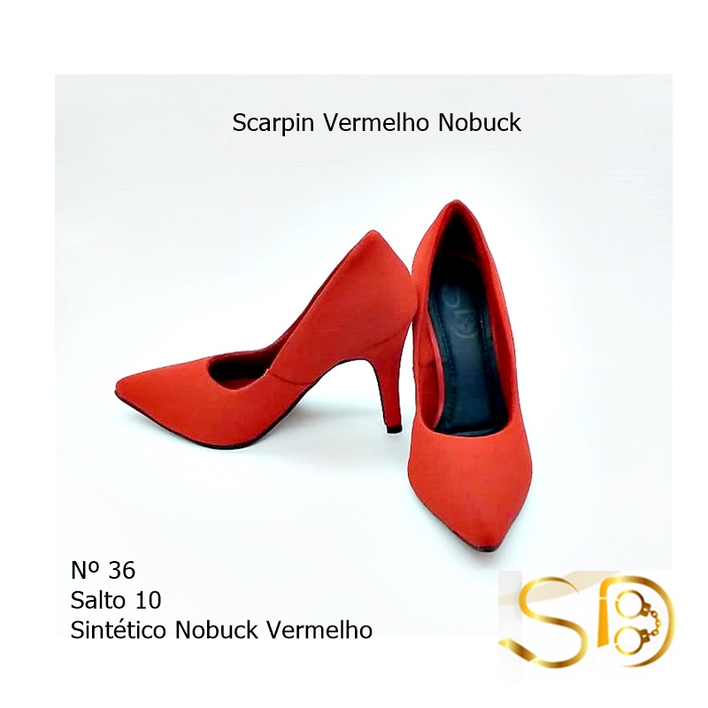 scarpin vermelho nobuck