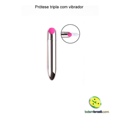 Prótese tripla com vibrador - Imagem 3