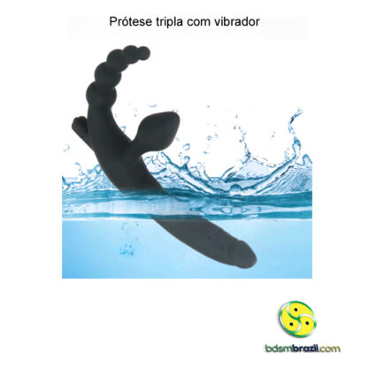 Prótese tripla com vibrador - Imagem 4