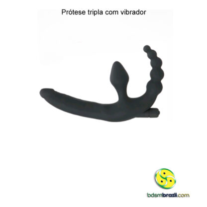 Prótese tripla com vibrador - Imagem 5