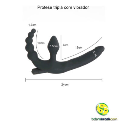 Prótese tripla com vibrador - Imagem 6