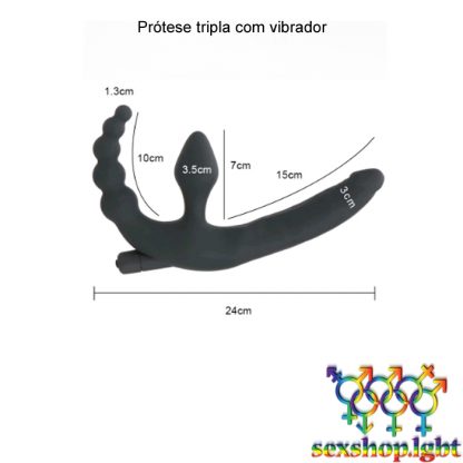 Prótese tripla com vibrador