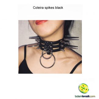 Coleira spikes black