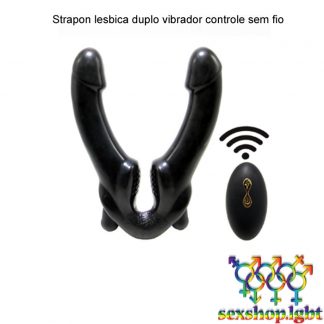 Strapon lesbica duplo vibrador controle sem fio