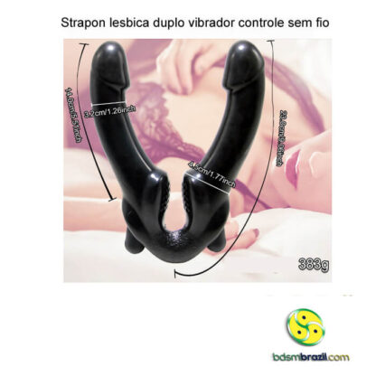 Strapon lesbica duplo vibrador controle sem fio - Imagem 3