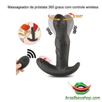 Massageador de próstata 360 graus com controle wireless - BDSM Brazil