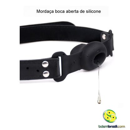 Mordaça boca aberta de silicone