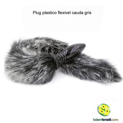 Plug plastico flexivel cauda gris