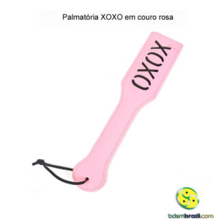 Palmatória XOXO em couro rosa
