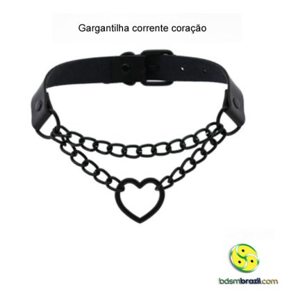 Gargantilha corrente coração