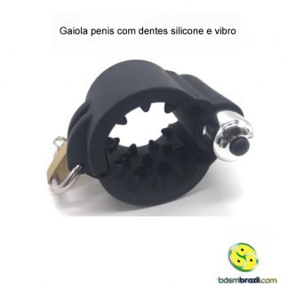 Gaiola penis com dentes silicone e vibro