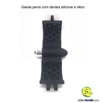 Gaiola penis com dentes silicone e vibro