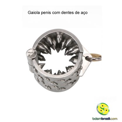 Gaiola penis com dentes de aço