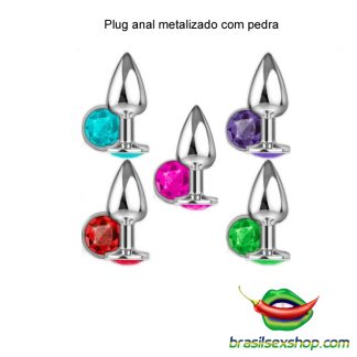 Plug anal metalizado com pedra