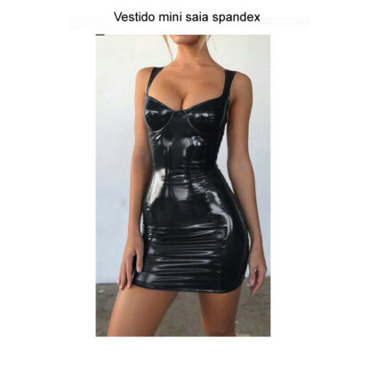 Vestido mini saia spandex