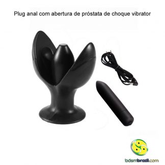 Plug anal com abertura de próstata de choque vibrator