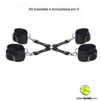 Kit bracelete e tornozeleira em X