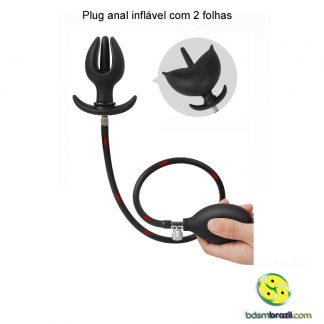 Plug anal inflável com 2 folhas