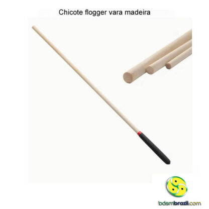 Chicote flogger vara madeira