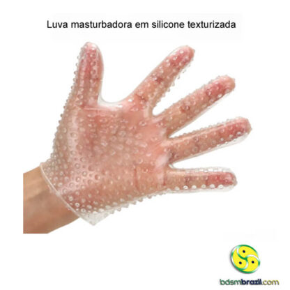 Luva masturbadora em silicone texturizada