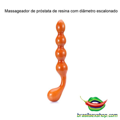 Massageador de próstata de resina com diâmetro escalonado