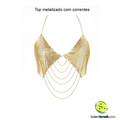 Top metalizado com correntes - Imagem 2