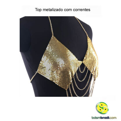 Top metalizado com correntes - Imagem 3