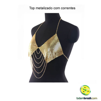 Top metalizado com correntes - Imagem 4