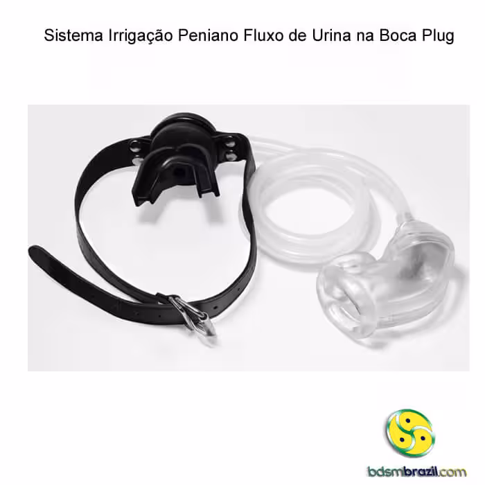 Sistema irrigação sonda uretral na boca mordaça