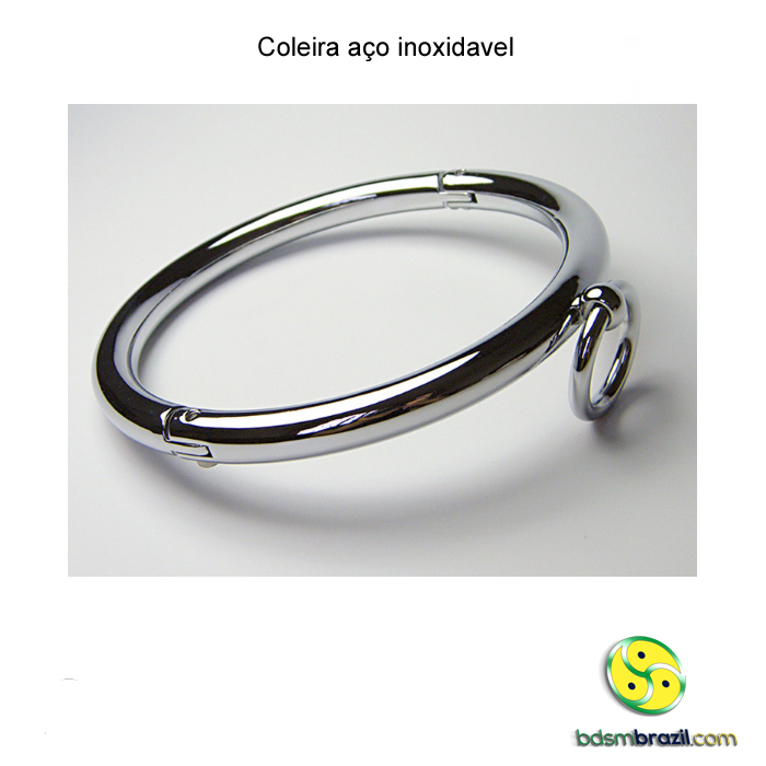 Coleira Metálica Premium com Argola Frontal