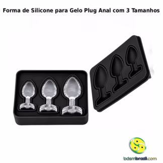 Forma de Silicone para Gelo em Formato de Plug Anal com 3 Tamanhos